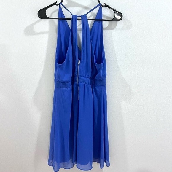 Express blue chiffon halter dress size 8 - Picture 4 of 6